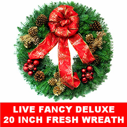 Live Fancy Fresh Christmas Wreath