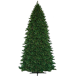 12 Foot Grand Teton Artificial Christmas Tree 2100 Duralit LED 5MM Wide Angle Warm White Lights