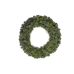 5 Foot Grand Teton Artificial Christmas Wreath 400 LED Multi Lights