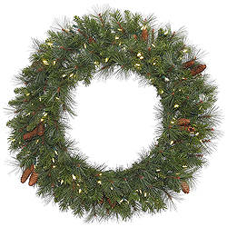 Christmastopia.com - 30 Inch Savannah Mixed Wreath 50 DuraLit Clear Lights
