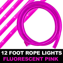 Fluorescent Pink Rope Lights 12 Foot