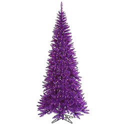 5.5 Foot Slim Purple Artificial Christmas Tree - 300 Purple Lights
