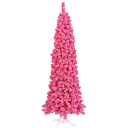 6.5 Foot Flocked Pink Artificial Christmas Tree 400 Pink Lights