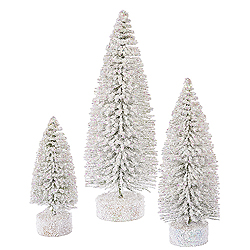 Christmastopia.com - Snow White Oval Tree Set 3 per Set