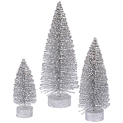 Christmastopia.com - 9 Inch Silver Oval Tree 3 per Set