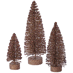 Christmastopia.com - 9 Inch Mocha Oval Tree 3 per Set