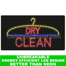 Flashing LED Lighted Dry Clean Sign