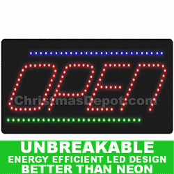 Christmastopia.com - Flashing Lighted LED Open Sign