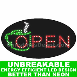 Christmastopia.com Coffee LED Flashing Lighted Open Sign