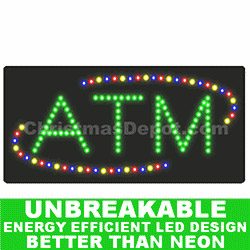 Flashing LED Lighted ATM Sign