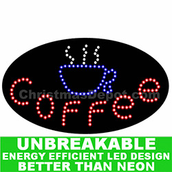 Christmastopia.com Flashing LED Lighted Coffee Sign