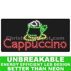 Flashing LED Lighted Cappuccino Sign