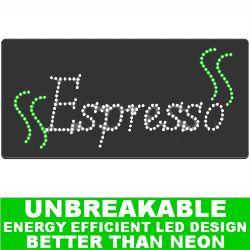 LED Lighted Flashing Espresso Sign