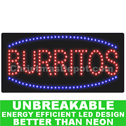 Christmastopia.com Flashing LED Lighted Burritos Sign