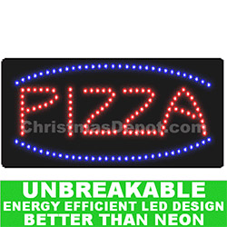 Christmastopia.com Flashing LED Lighted Pizza Sign