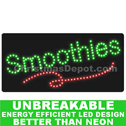 Christmastopia.com Flashing LED Lighted Smoothies Sign