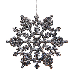 Christmastopia.com 4 Inch Pewter Glitter Snowflake Christmas Ornament 2 per Set4