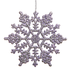 Christmastopia.com - 8 Inch Lavender Glitter Snowflake Ornament 12 per Set