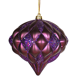 Christmastopia.com - 5.7 Inch Plum Matte Diamond With Glitter