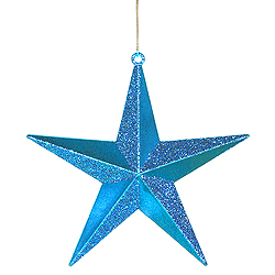 6 Inch Teal Glitter Star Ornament