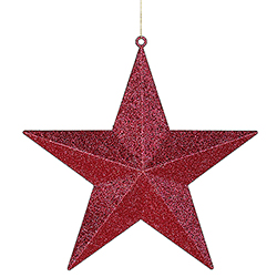 24 Inch Red Glitter Star Decoration