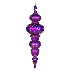 Jumbo 43 Inch Purple Glaze Glitter Finial Ornament