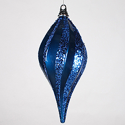 12 Inch Sea Blue Candy Glitter Swirl Drop Ornament