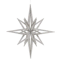 Christmastopia.com - 24 Inch Silver 3D Glitter Star Ornament