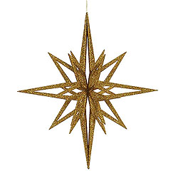 24 Inch Gold 3D Glitter Star Ornament