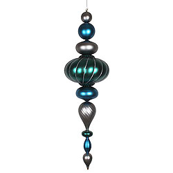 45 Inch Blue Pewter And Teal Matte Jumbo Finial
