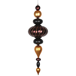 45 Inch Gold Chocolate And Black Matte Jumbo Finial