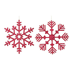 18 Inch Burgundy Glitter Snowflake 2 per Set