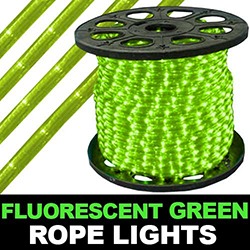 300 Foot Fluorescent Green Mini Rope Lights 3 Foot Increments