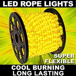 Christmastopia.com 150 Foot LED Yellow Mini Rope Lights 3 Foot Increment