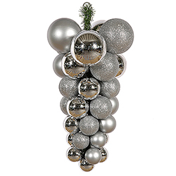 Christmastopia.com - Jumbo 24 Inch Silver Grape Cluster Ornament