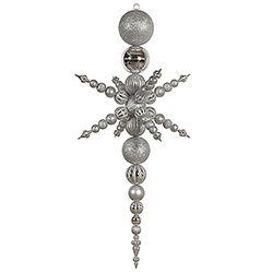 Jumbo Silver Snowflake Finial Assorted Finishes