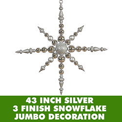 Christmastopia.com - 43 Inch Silver 3 Finish Jumbo Snowflake