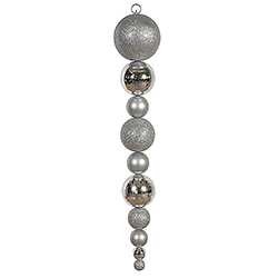 Christmastopia.com - Jumbo 44 Inch Silver Shiny Matte Ball Drop Ornament