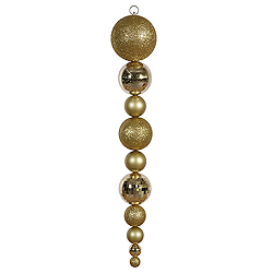 Jumbo 44 Inch Gold Shiny And Matte Ball Drop Ornament Mardi Gras 