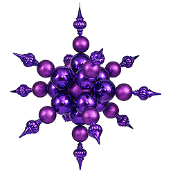 Christmastopia.com - 39 Inch Purple Shiny Glitter Radical Snowflake Mardi Gras 