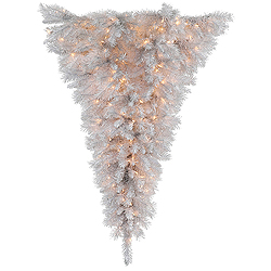 5 Foot Silver White Hanging Upside Down Artificial Christmas Tree 300 DuraLit Clear Lights 5 Foot Silver White Hanging Upside Down Artificial Christmas Tree 300 DuraLit Clear Lights
