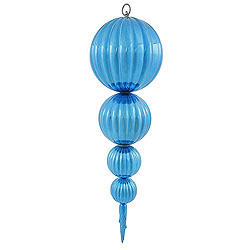 Christmastopia.com - 26 Inch Turquoise Shiny Pumpkin Finial Christmas Ornament Shatterproof UV