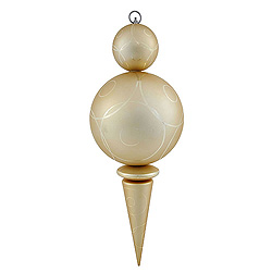 Christmastopia.com - 26 Inch Gold Matte Glossy Swirl Christmas Finial Ornament Shatterproof UV