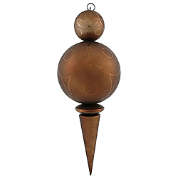 Christmastopia.com - 26 Inch Mocha Matte Glossy Swirl Christmas Finial Ornament Shatterproof UV