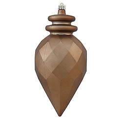 9.5 Inch Mocha Faceted Arrowhead Finial Christmas Ornament Shatterproof UV 2 Assorted