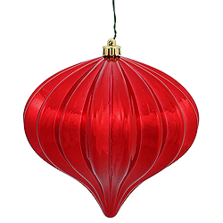 5.7 Inch Red Shiny Onion Ornament 3 per Set