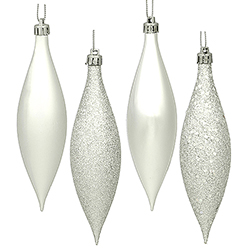 4 Inch White Smooth Finial Ornaments - Case Of 6