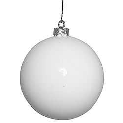 60MM White Shiny Ornaments - Set Of 6