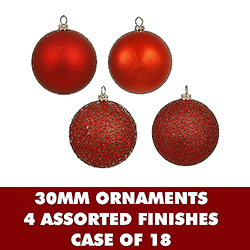 70MM Assorted Red Plastic Ornament