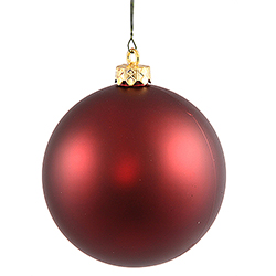 Christmastopia.com 2.75 Inch Burgundy Matte Finish Round Christmas Ball Ornament Shatterproof UV 6 per Set